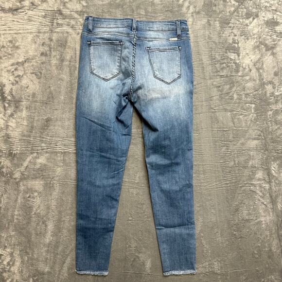 KanCan Los Angeles Distressed Skinny Jeans Womens Sz 9/28 Blue Denim Medium Wash - Picture 2 of 8
